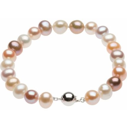 Sterling Silver Cultured Multi-Color Freshwater Pearl  7 3/4" Bracelet