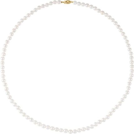 14K Yellow Cultured White Akoya Pearl 7" Bracelet