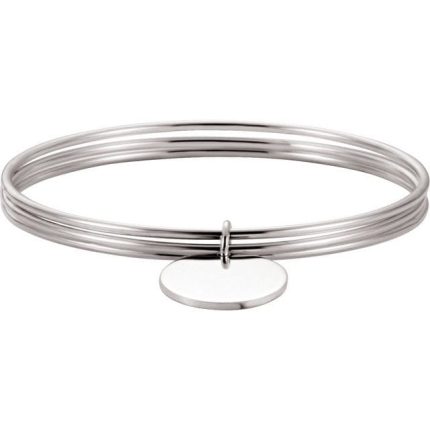 Sterling Silver 26 mm Triple Bangle 8" Bracelet