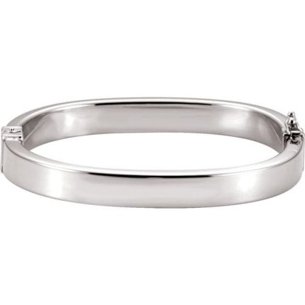 Sterling Silver 8 mm Hinged Bangle 6 1/2" Bracelet