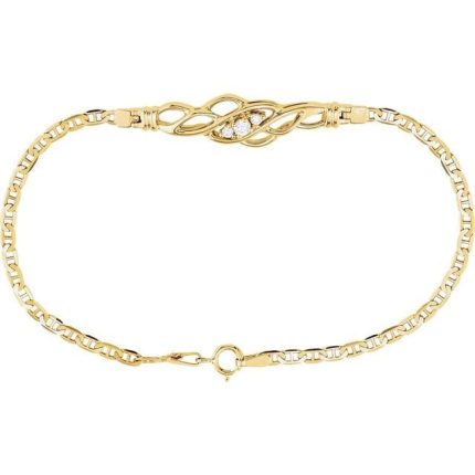 14K Yellow 1/8 CTW Natural Diamond 7" Bracelet