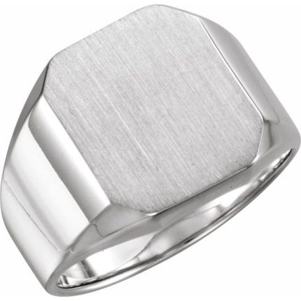 Sterling Silver 14x12 mm Octagon Signet Ring