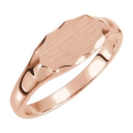 Sterling Silver 11.2x6.7 mm Oval Signet Ring