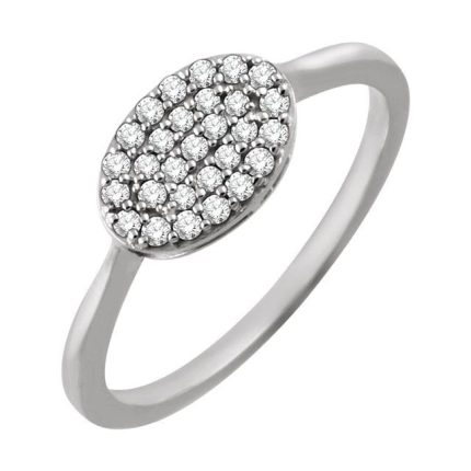 14K White 1/5 CTW Natural Diamond Cluster Ring