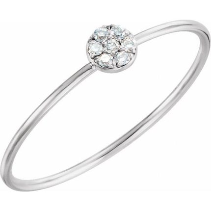 14K Yellow .04 CTW Natural Diamond Petite Cluster Ring