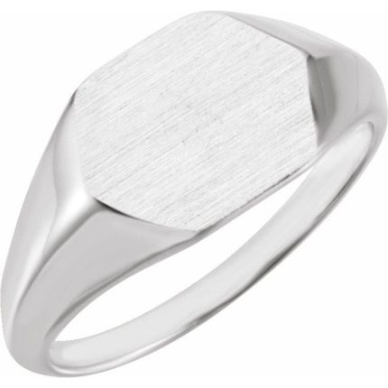14K Yellow 12x10 mm Geometric Signet Ring