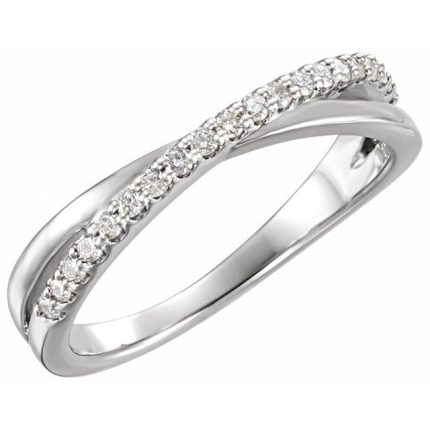 14K White Criss-Cross Ring Mounting