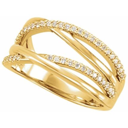 14K White Criss-Cross Ring Mounting
