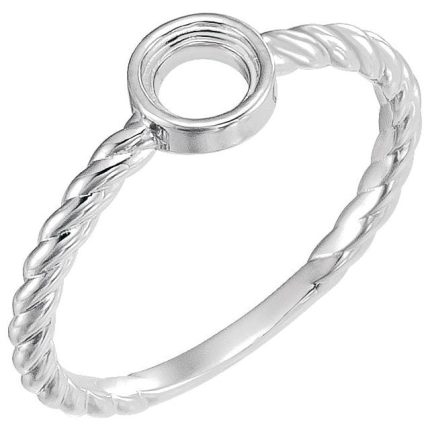 14K Yellow 4 mm Round Rope Ring Mounting