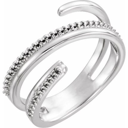 14K White Accented Negative Space Ring Mounting