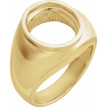 14K Yellow 9x7 mm Oval Bezel-Set Ring