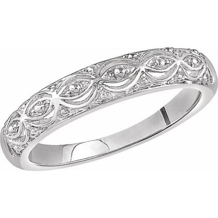 14K White Sculptural Band
