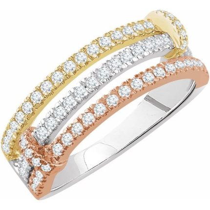 14K White/Rose/Yellow 1/2 CTW Natural Diamond Ring