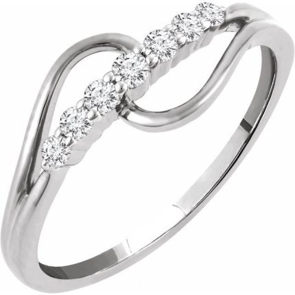 14K White 1/5 CTW Natural Diamond Ring