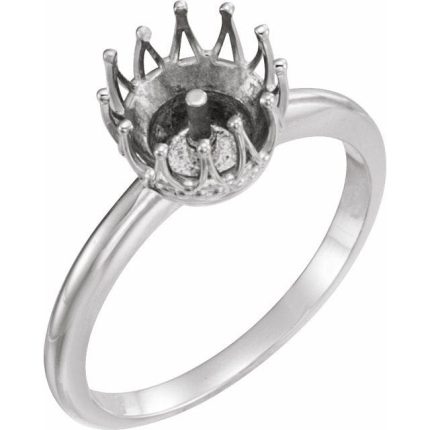 Sterling Silver Crown Ring Mounting for 8 mm Pearl