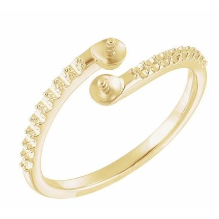 14K Yellow Bypass Ring Mounting for 4.5-5 mm Pearls