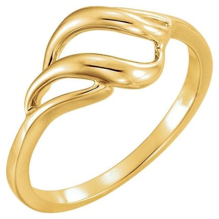 14K White Freeform Ring