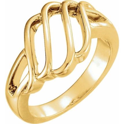 14K White Freeform Ring