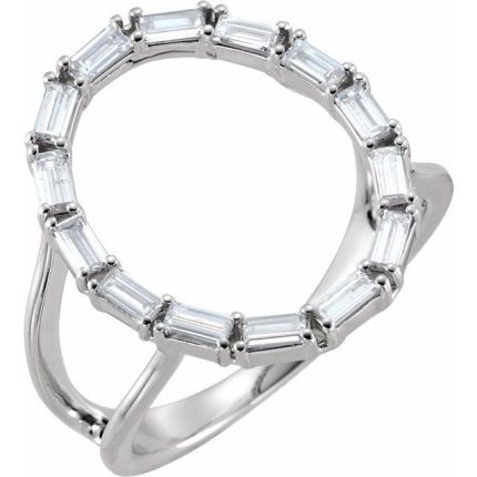 14K White 1/2 CTW Natural Diamond Negative Space Ring