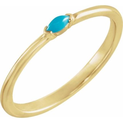 Sterling Silver Natural Turquoise Stackable Ring