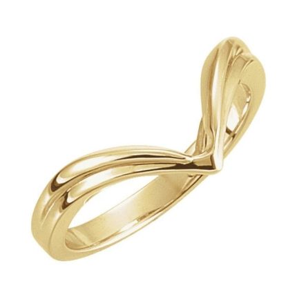 14K White V Ring