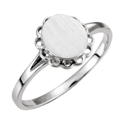 14K Yellow 8x6.7 mm Oval Signet Ring