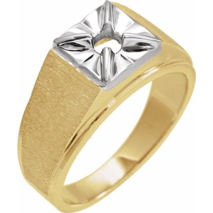 14K White 4.1-7.4 mm Round Illusion Solitaire Ring Mounting