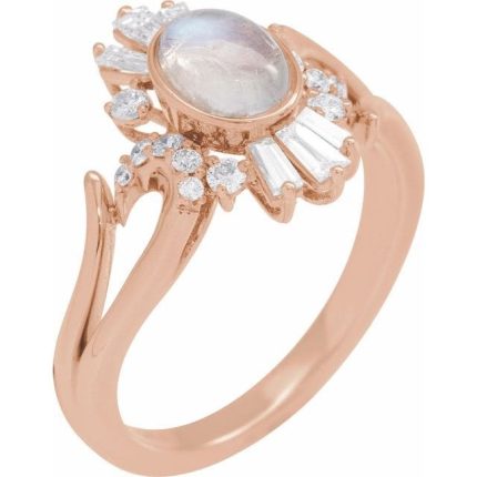 14K Yellow 7x5 mm Oval 1/2 CTW Natural Diamond Semi-Set Halo-Style Ring