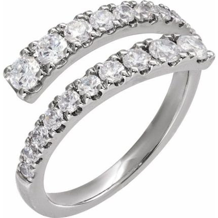14K Yellow 9/10 CTW Lab-Grown Diamond Bypass Ring