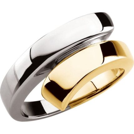 14K Yellow/White Bypass Ring