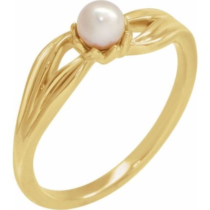14K Yellow Cultured Freshwater Pearl Ring