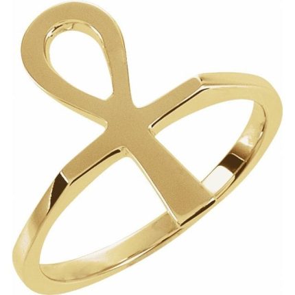 14K Yellow Ankh Ring