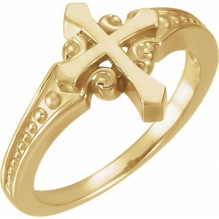 Sterling Silver 13 mm Cross Ring