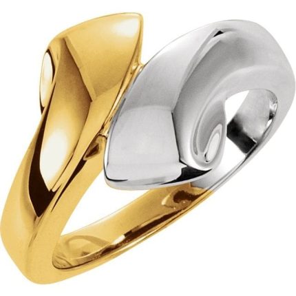 14K Yellow/White Bypass Ring