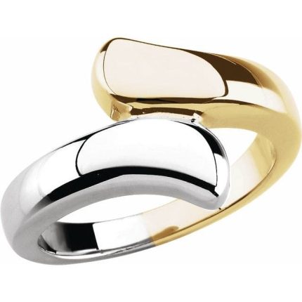 14K White Bypass Ring