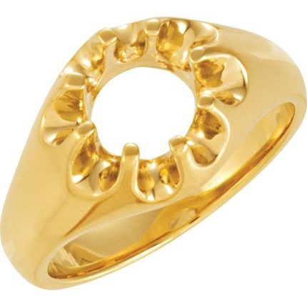 14K Yellow 8.6 mm Round Belcher Ring Mounting