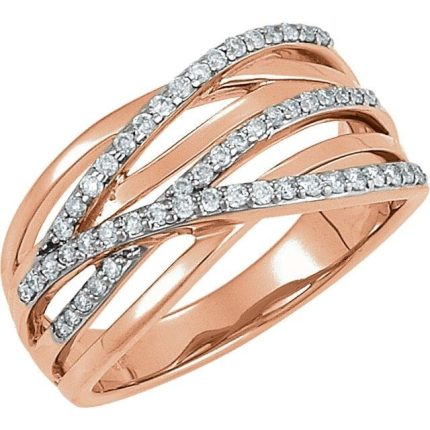 14K Rose 1/3 CTW Natural Diamond Ring