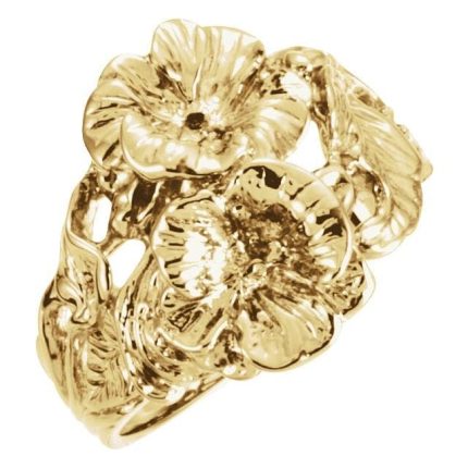 14K Yellow Floral Ring