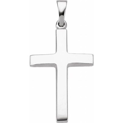 14K Rose 23x15.9 mm Cross Pendant