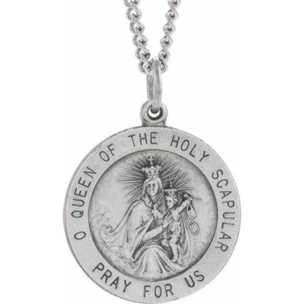 14K Yellow 22 mm Round Scapular Medal