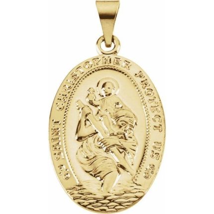 14K Yellow 25x17.5 mm St. Christopher Medal
