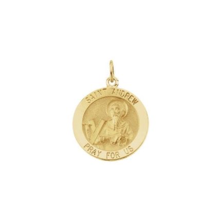 14K Yellow 18 mm Round St. Andrew Medal