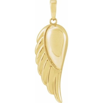 14K Yellow Gold-Plated Sterling Silver Angel Wing Ash Holder Pendant