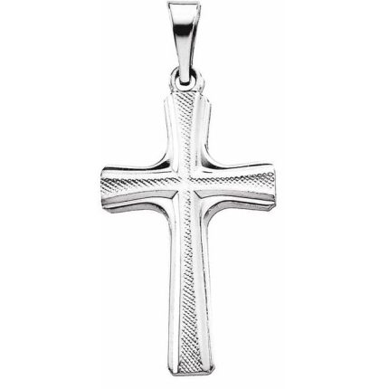 Platinum 20x12 mm Cross Pendant