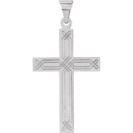 14K Yellow Geometric Cross Pendant