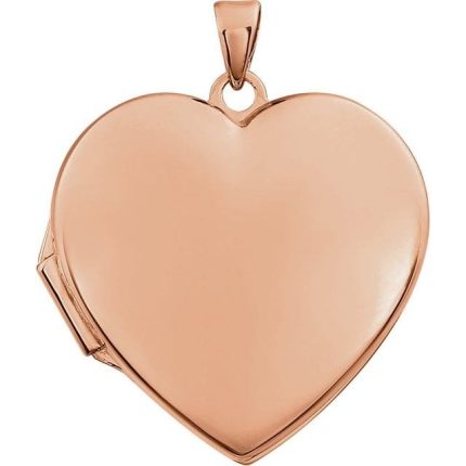 14K Yellow Engravable Heart Locket