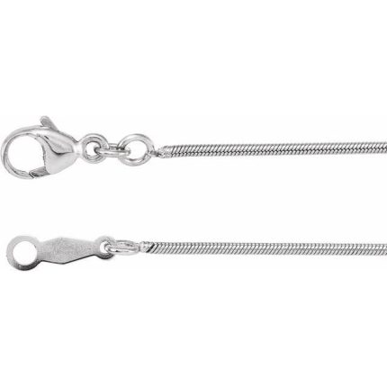 Platinum 1 mm Snake Chain by the Inch