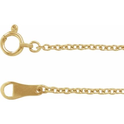 18K Yellow 1.5 mm Cable Chain by the Inch