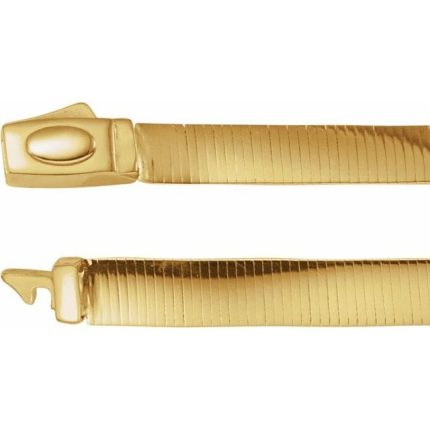 14K Yellow or White 3 mm Reversible Omega 7" Chain