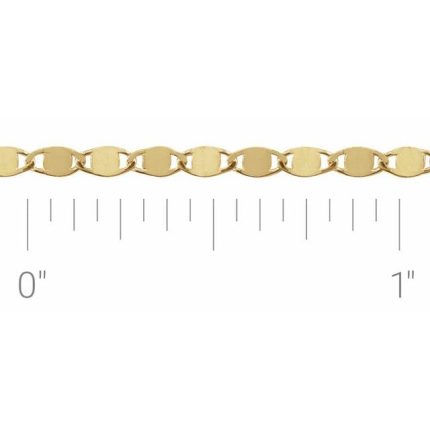 14K Yellow 2.7 mm Mirror 7 1/2" Chain